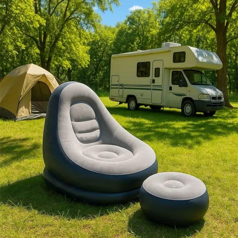 2 in 1 Inflatable Sofa with Footstool