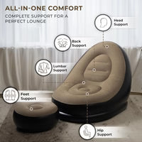 2 in 1 Inflatable Sofa with Footstool