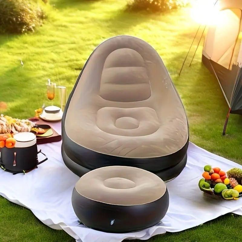 2 in 1 Inflatable Sofa with Footstool