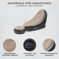 2 in 1 Inflatable Sofa with Footstool