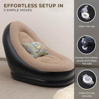 2 in 1 Inflatable Sofa with Footstool